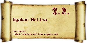 Nyakas Melina névjegykártya
